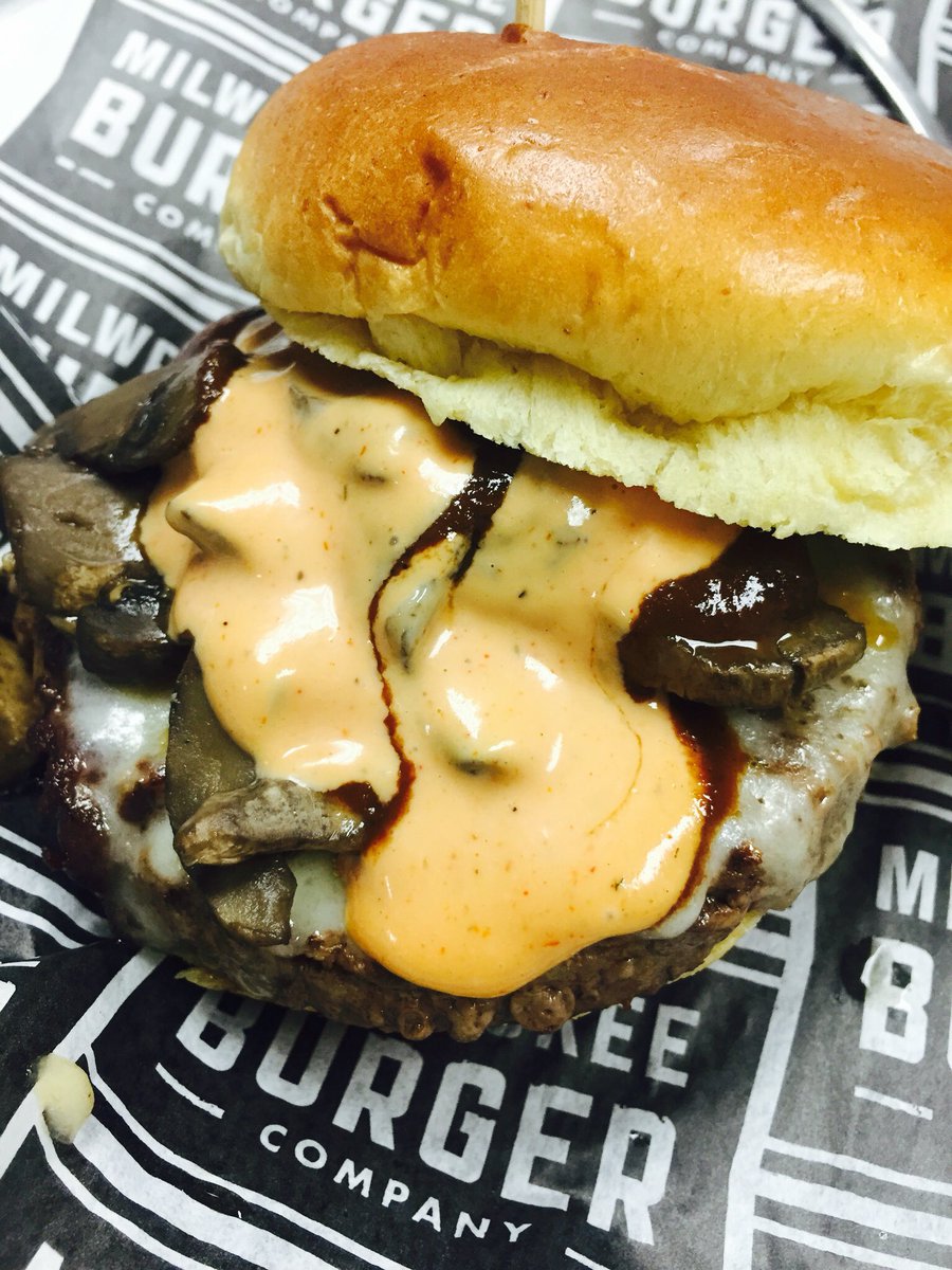 MilwaukeeBurger's tweet photo. The Steakhouse Mushroom Swiss is an MBC Classic sure to deliver greatness to your tastebuds... #burger #tastebuds https://t.co/DX0O9jhv76
