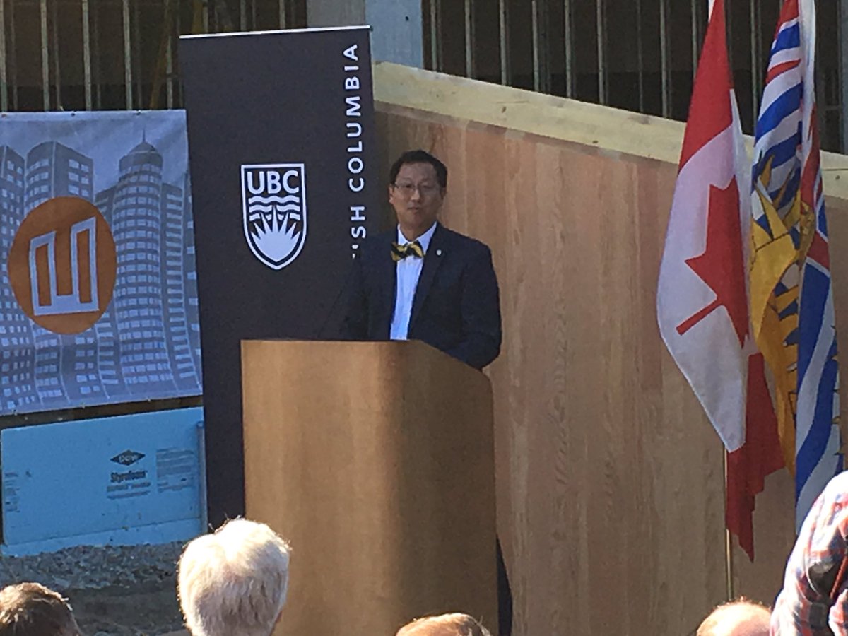UBCNews's tweet photo. .@ubcprez at this morning's Brock Commons media event unveiling the world's tallest wood structure. https://t.co/WqJYMcfCJf