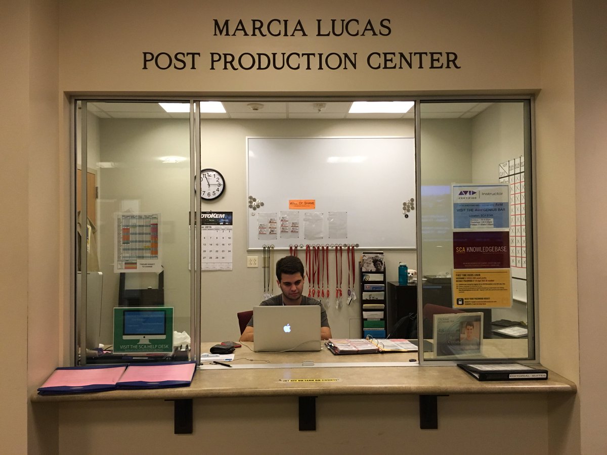 goats_space's tweet photo. Post Production Center worker poses for a candid! #ironic #CNTV101 https://t.co/A5nEoSp6EN