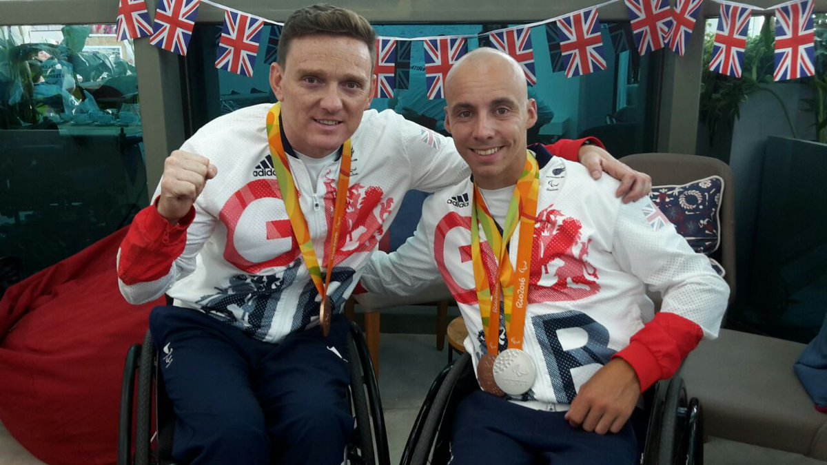 TennisFndation's tweet photo. It's been busy for @JamieBurdekin1 @lapstar11 since their quad doubles/singles medals. Catch them on @TheLastLeg 8pm https://t.co/cu36QYcRKd