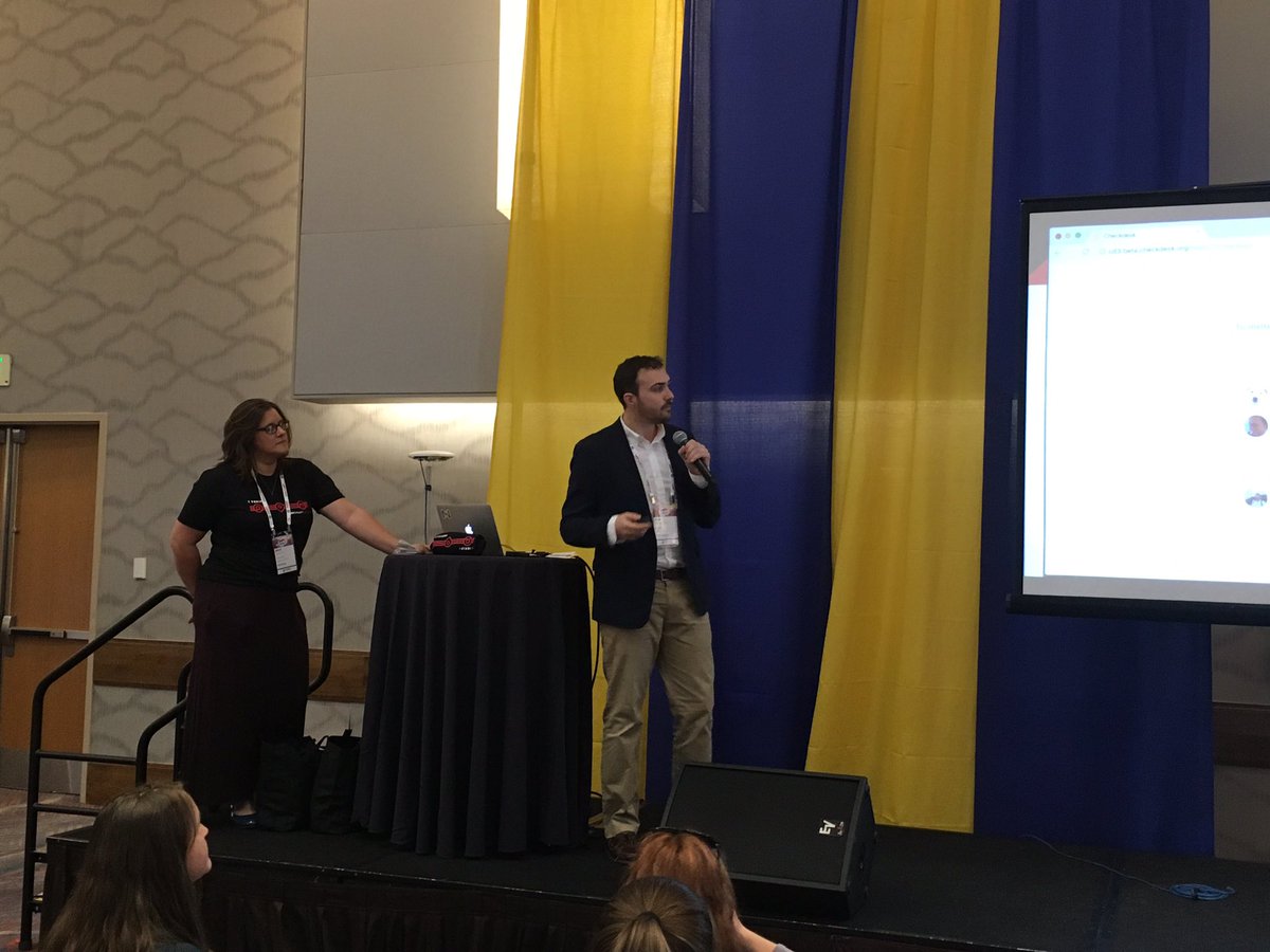 <a href="/Tom_El_Rumi/">Tom Trewinnard</a> and <a href="/Jennisarge/">Jenn Sargeant</a> on stage at #ONA16 talking <a href="/check/">Check</a> and <a href="/firstdraftnews/">First Draft</a> - #verified