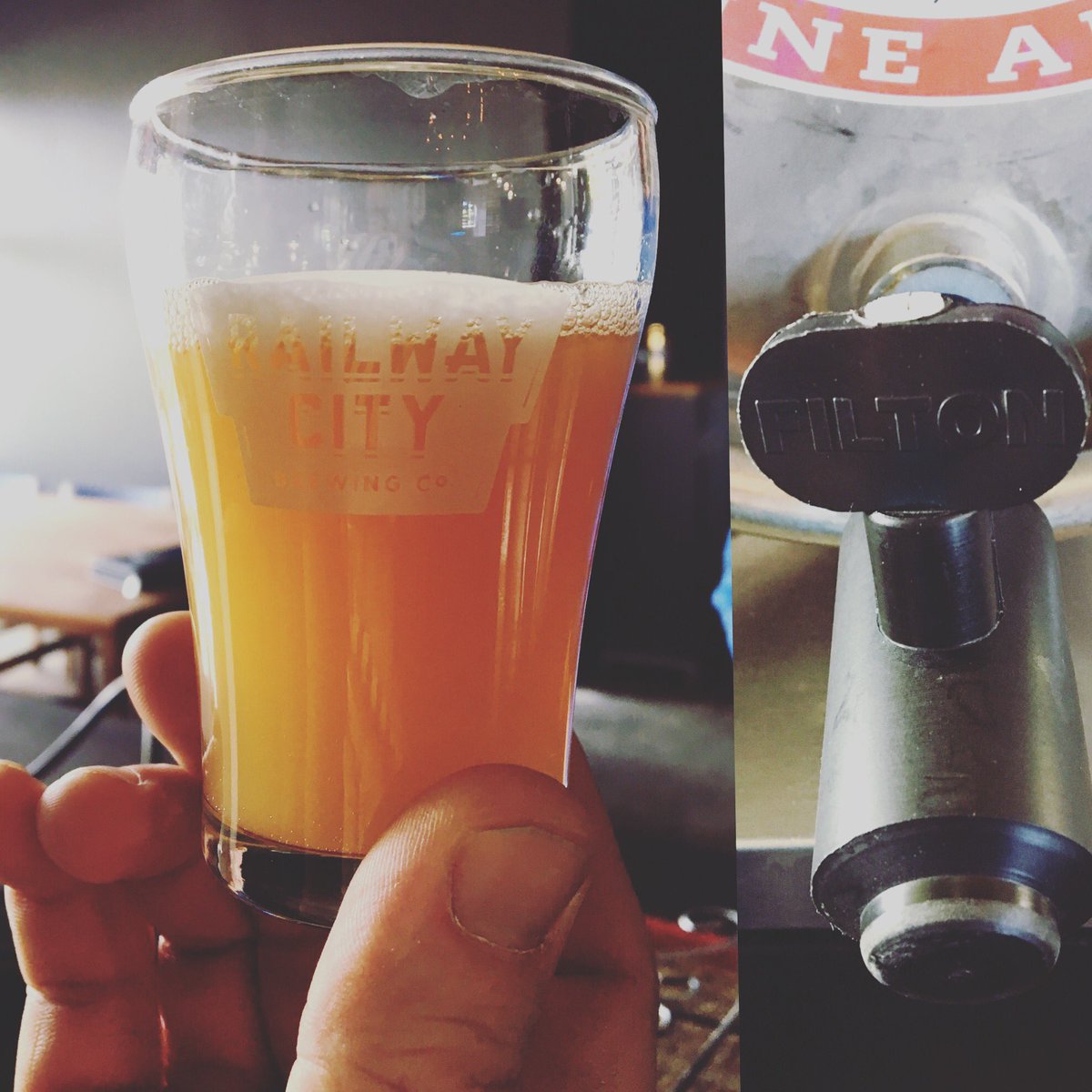 RailwayCity's tweet photo. Dry hopped #DoubleDeadElephant cask with fresh Chinook hops tonight at the release party from 7-9pm @Railwaycity! https://t.co/vEfRaigzkn