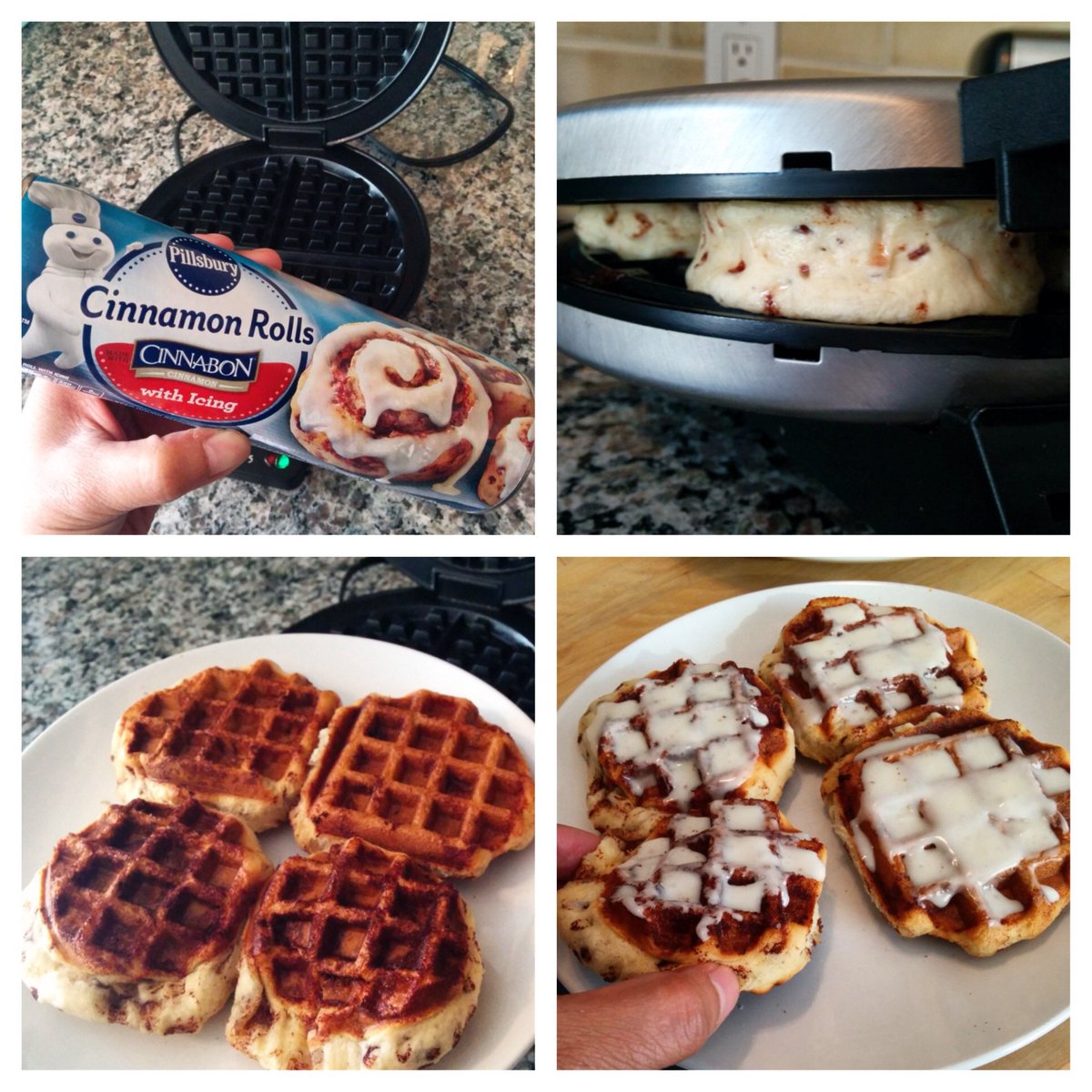 Cinnabon's tweet image. That's dinner. This is dessert. #CinnabonWaffles