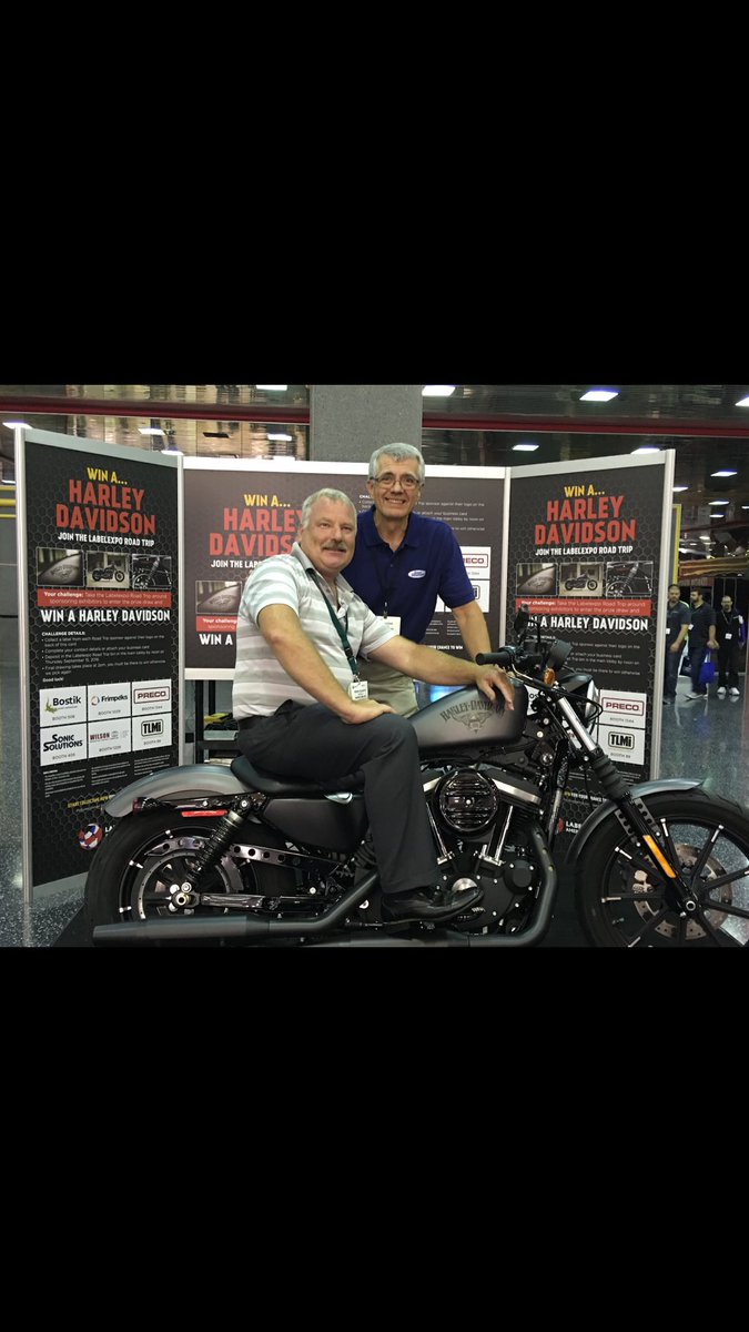 SonicSolutionsU's tweet photo. #sonicsolutionsusa would like to congratulate Kevin M Callahan of Reliable Label for winning his brand new Harley!!! https://t.co/UgGky4LFud