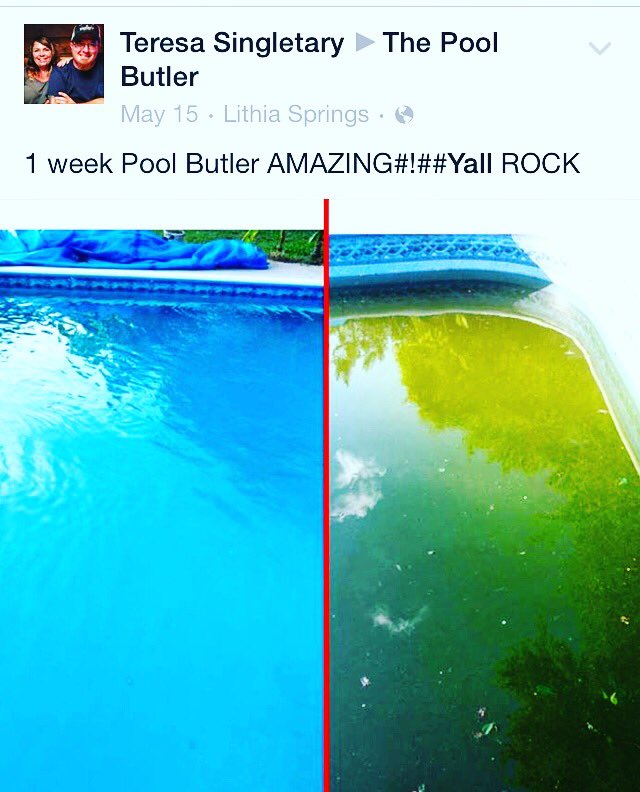 The_Pool_Butler's tweet image. We love providing great results for our customers! If you have a #greenpool, give us a call! #atlanta #ThePoolButler