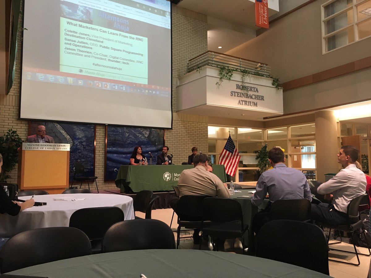 thundertech's tweet photo. Thank you @CSU_Biz for hosting a fun Afternoons at Ahuja session! We enjoyed talking about #marketing & #2016CLE! https://t.co/VrQQWVrwQW