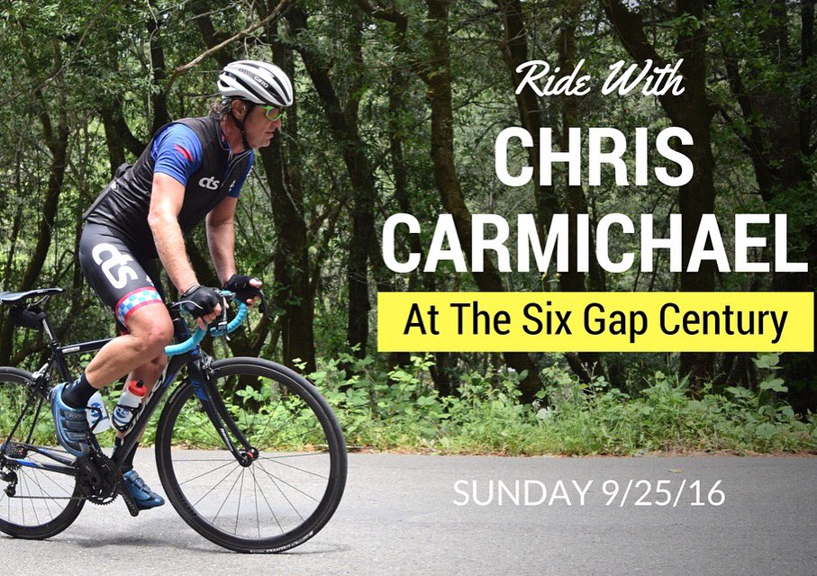 trainright's tweet photo. Chris Carmichael of @trainright will be at #SixGap! Meet & ride with him! Register: https://t.co/jc9ejZ8XzY #6gap https://t.co/yHW9VWT63w