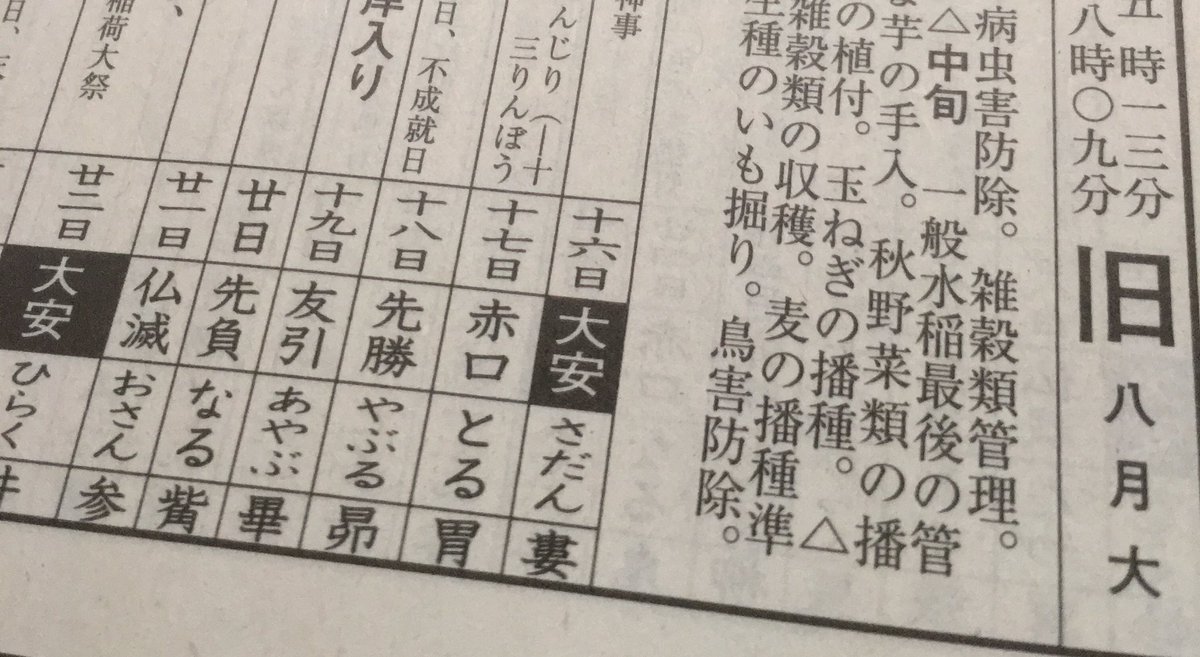 暦を読んでて驚いた
7月22日、十二直は「ひらく」で開店に吉の日
二十八宿は「婁」で企業開店に吉の日
ポケモンGOのリリースの日

今日9月16日大安、十二直「さだん」開店開業に吉の日
二十八宿は同じく「婁」
ポケモンGOプラス発売 