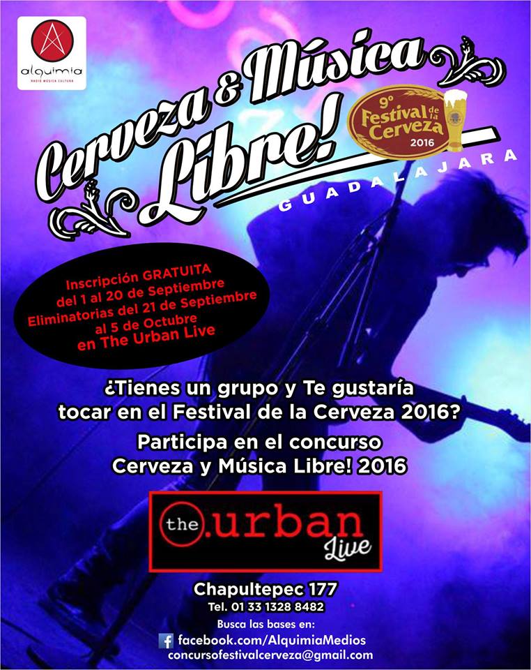ALQUIMIA_Medios's tweet photo. ¿Te gustaría tocar en el escenario del 9no @FestdelaCerveza ? 
Regresa ¡CERVEZA Y MÚSICA LIBRE! 2016
#AlquimiaRadio https://t.co/dnU6gQ8Drh