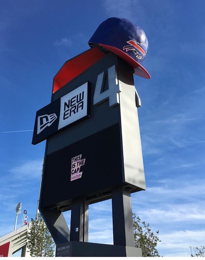 First @buffalobills game at <a href="/NewEraCap/">New Era Cap</a> Field. Is this the world's largest hat?!