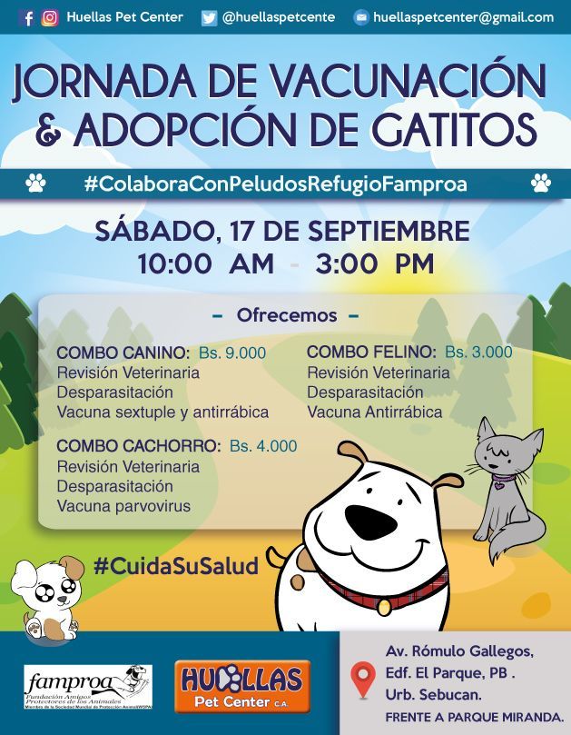 mirnayonis's tweet photo. #Sab #17Sept #JornadaDeVacunacion 10am-3pm @HuellasPetCente #Sebucan Profondo #Refugio #FAMPROA #CuidaTuMascota 🐾 https://t.co/aQFWmrhv4Z