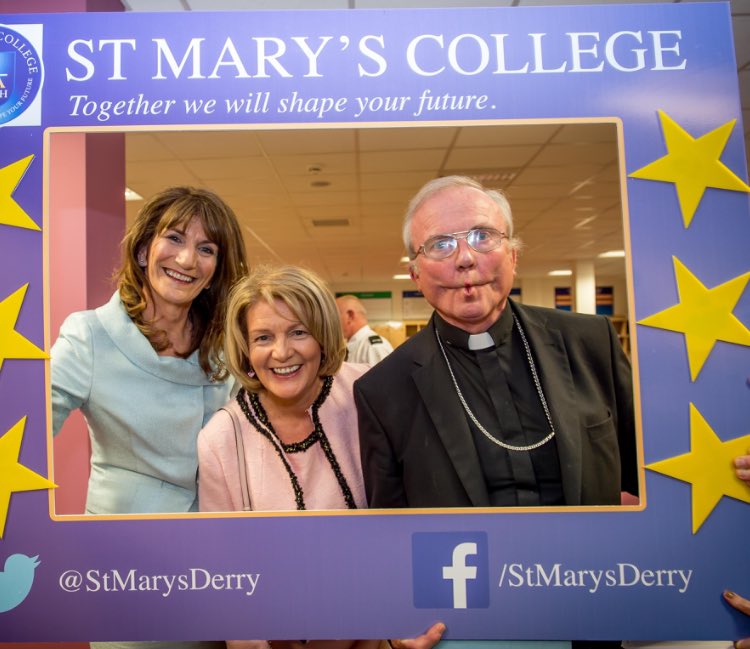 mariemccolgan's tweet image. Bishop Donal strikes a great pose  @McKDonal enjoying our #funframes @stmarysderry #SMDPrizegiving16