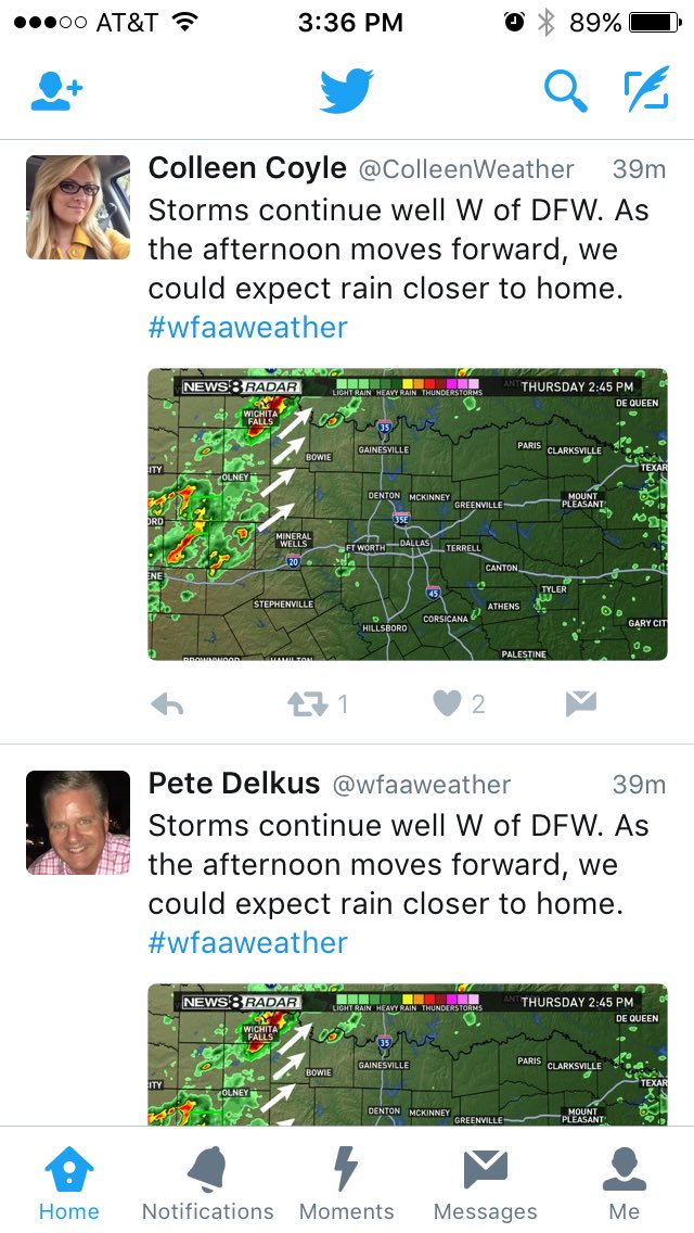 TexasMutterings's tweet photo. @wfaaweather @ColleenWeather ok, which one of you is plagiarizing? https://t.co/OWj8KyklE2