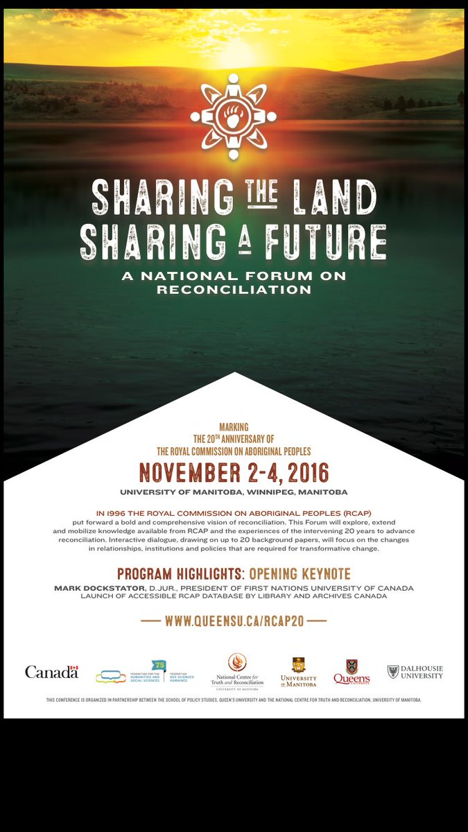AHSI_Dal's tweet photo. 20th Anniversary of Royal Commission on Aboriginal People's, Nov 2-4 @DalPres @Dal_FHP @DalDentistry @DalMedSchool https://t.co/HcZA4gut2z