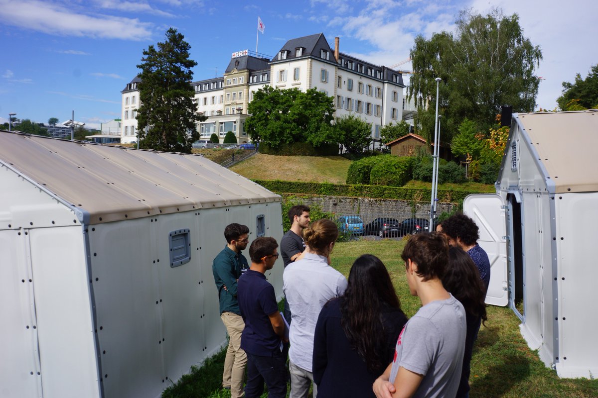 HScienceAdvisor's tweet photo. Emergency Housing Networks #CBICERN @CERN team learning about @Better_Shelter at @UNGeneva @HumanitarianLab https://t.co/A90o2LlkGO
