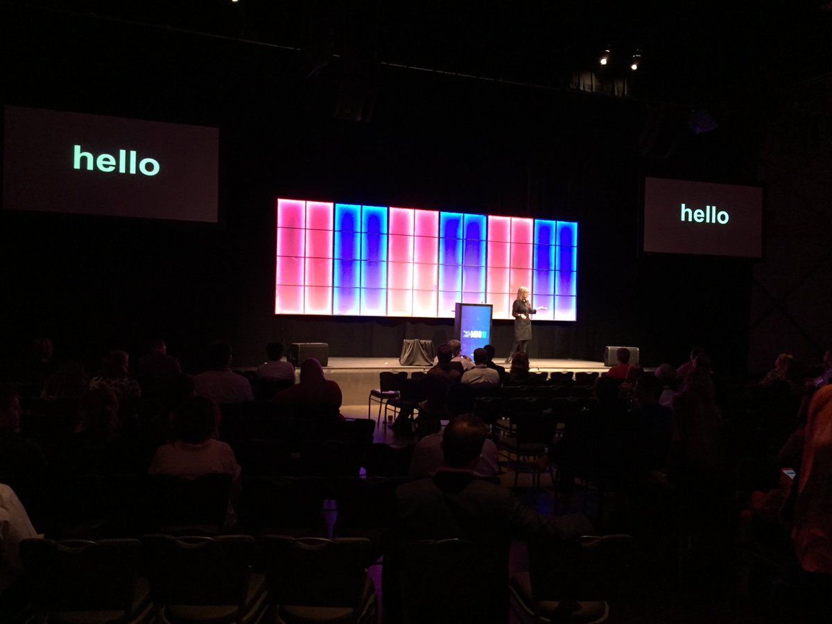 MBOIndy's tweet photo. Our closing keynote, Debbie Millman has taken the stage at #MBO16 explaining, "Why We Brand, Why We Buy." https://t.co/HbGDx9epyP