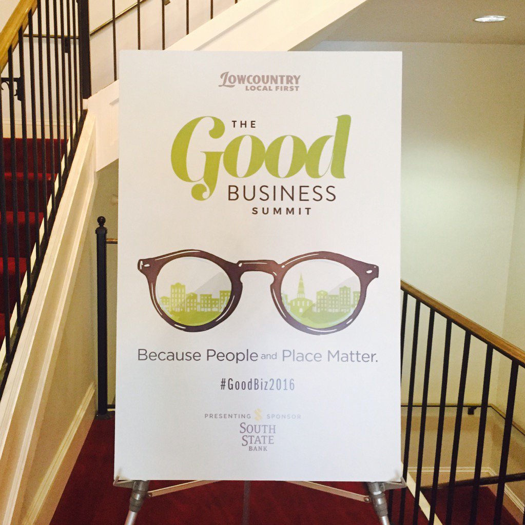 AskThomasHeath's tweet photo. "BECAUSE PEOPLE AND PLACE MATTER." Thank you @lowcountrylocal team for a Really Good Business Summit! #GoodBiz2016 https://t.co/2F6oW5v1An