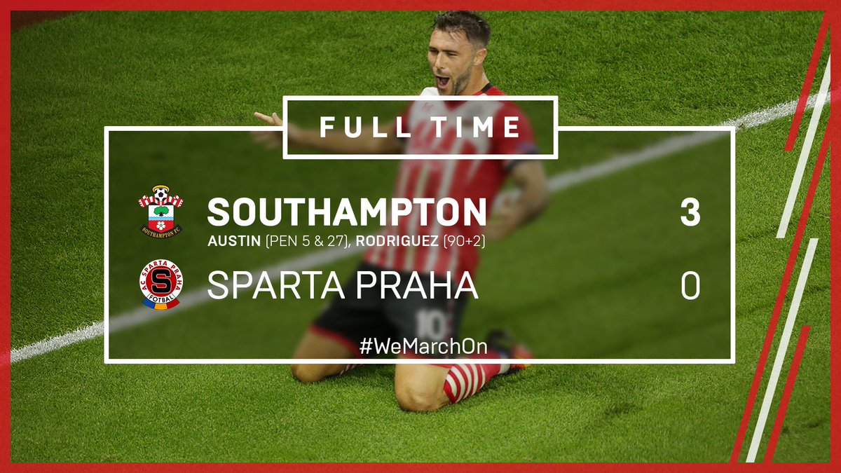 FULL TIME: #SaintsFC 3-0 #ACSparta

A perfect start for Claude Puel's men in the <a href="/EuropaLeague/">UEFA Europa League</a>! 👏