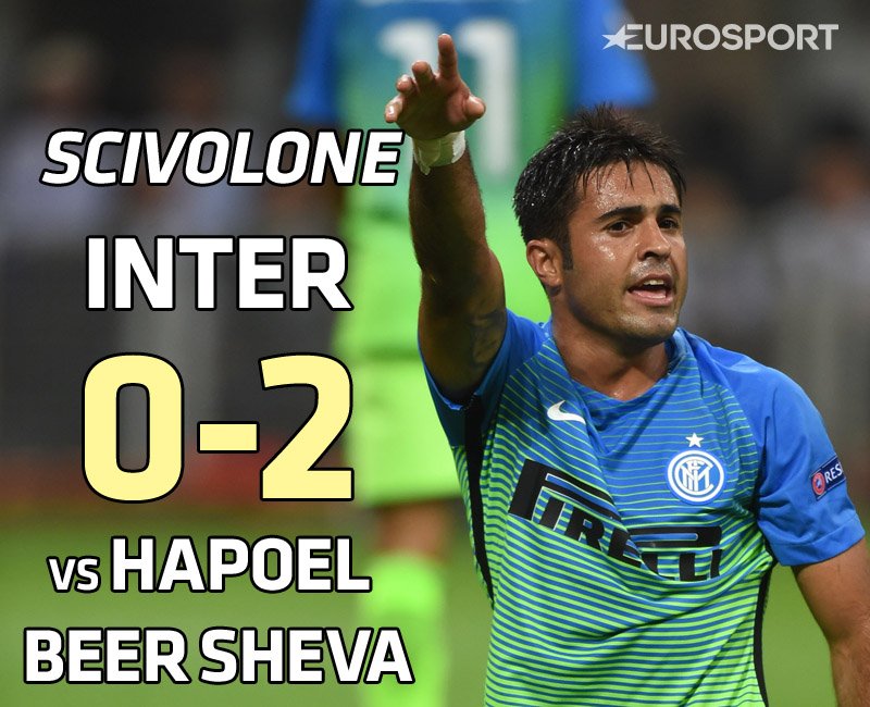 Eurosport_IT's tweet photo. No, #Inter: così non va... Brutto passo falso interno per i nerazzurri, ko per 2-0 😡⚫️🔵

#InterHapoel https://t.co/3cqJnHoJQt
