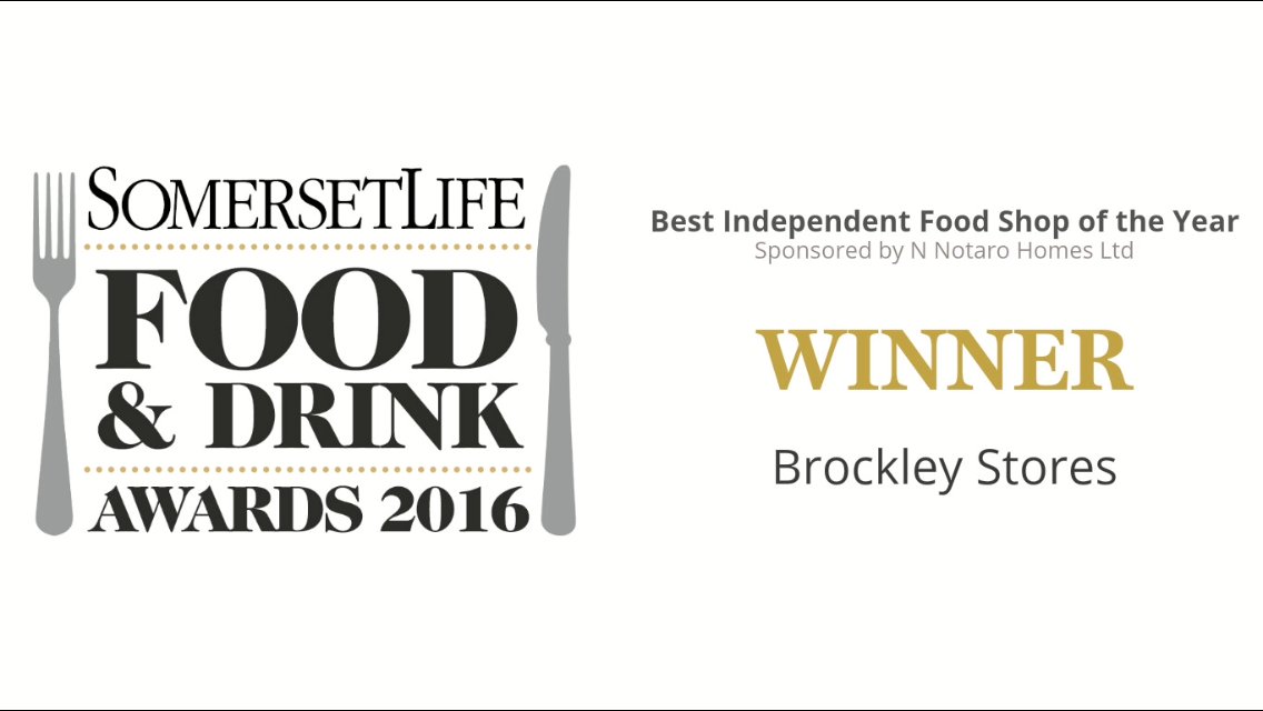 LifeFoodAwards's tweet photo. The award for best independent food retailer goes to the fantastic @BrockleyStores #SLFDA Congratulations! https://t.co/1WBIJd7QQ6