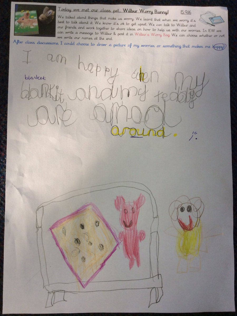 MrsML_Earle's tweet photo. Meet our class pet Wilbur Worry Bunny - Expressing emotions &amp; recording ideas @JemmaWatson5 @Battyeford https://t.co/4K6796tn1L
