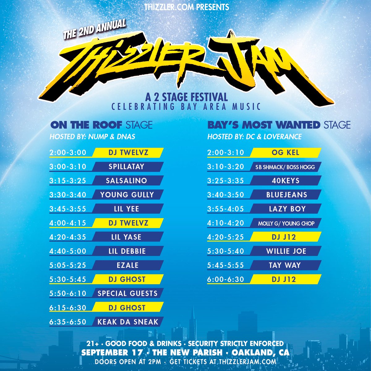 🚨 #ThizzlerJam is this Saturday! Who are you hella excited to see? 🚨

Get your tix ASAP: thizzlerjam.com