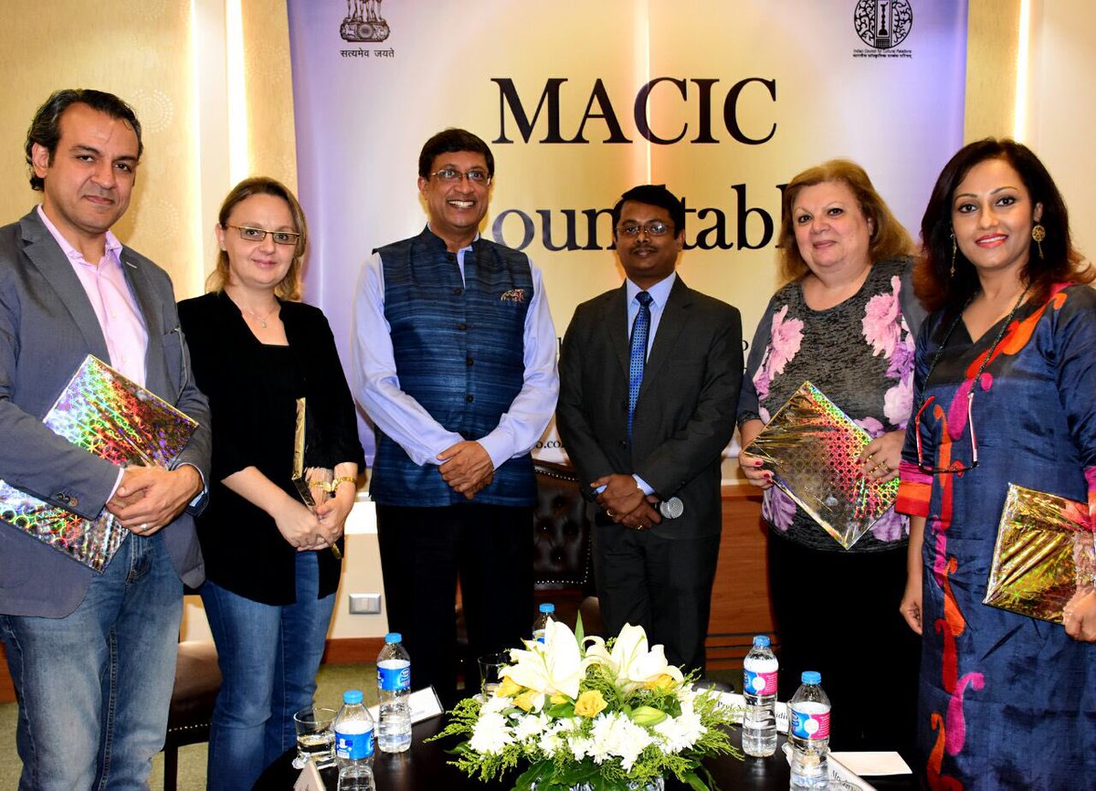 AmbSanjay_'s tweet photo. Culture bridges civilisations #MACICRoundtable discuss cooperation Bollywood Art Music Dance Theatre Youth @MEAIndia https://t.co/m6qBKrWwB6