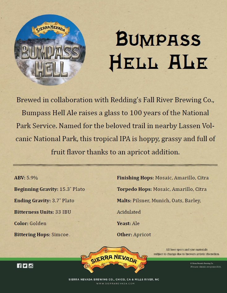 Bumpass Hell Ale is on cask tonight! A Fall River collaboration w/ Mosaic, Amarillo, &amp; Citra hops and apricots, too!