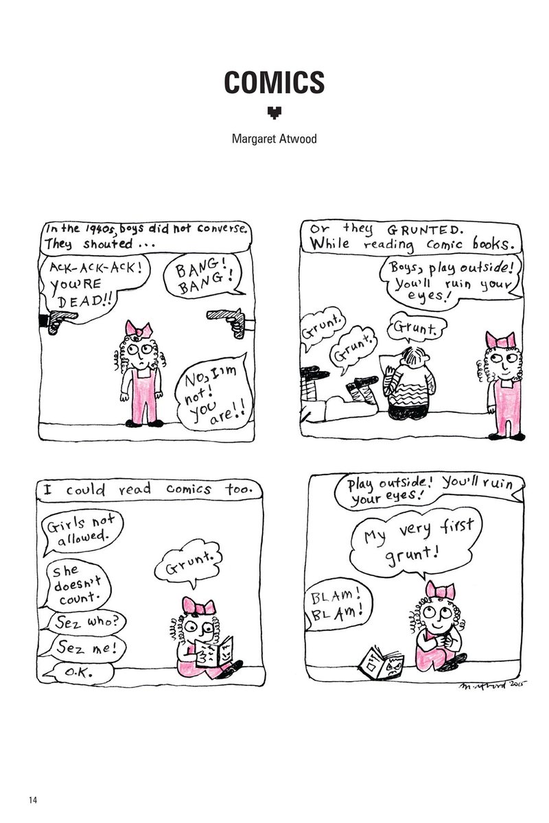 DarkHorseComics's tweet image. Take a peek at @MargaretAtwood's cartoons for "The Secret Loves of Geek Girls" bit.ly/28SyXA7