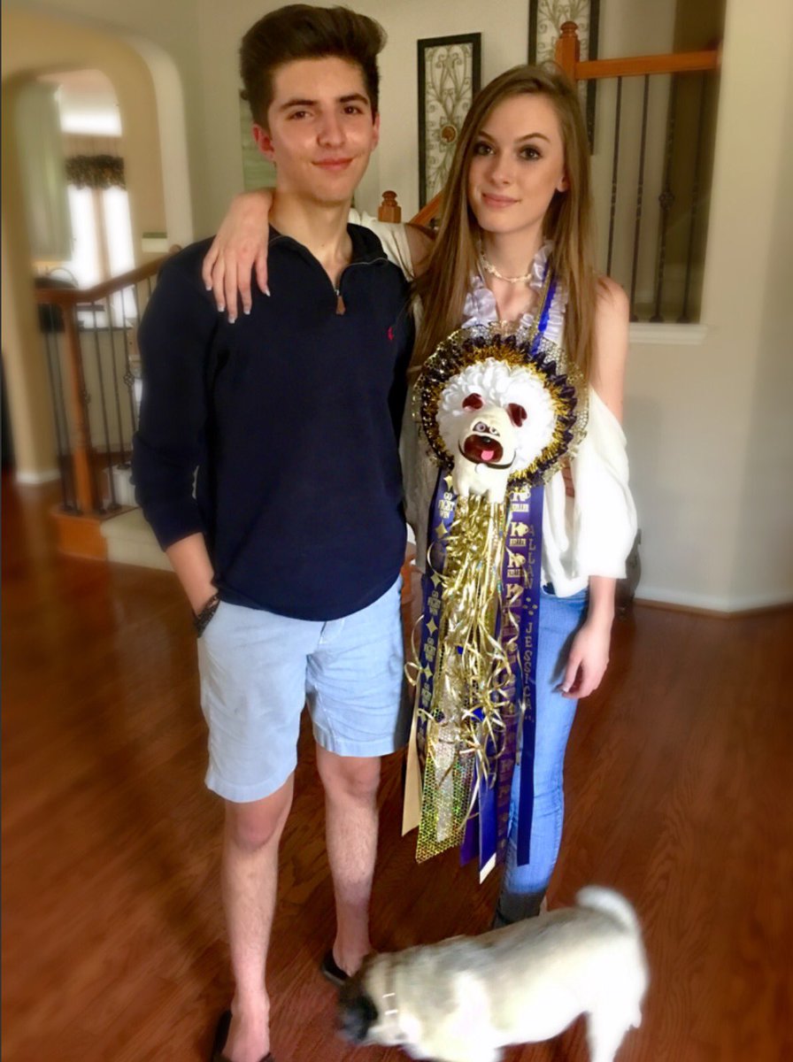 LeslieFear's tweet photo. @MeredithNBC5 Daughter & her boyfriend exchanging mums w/a pug on the front because we have a real one. #kellerhigh https://t.co/v9pJl5YC4R