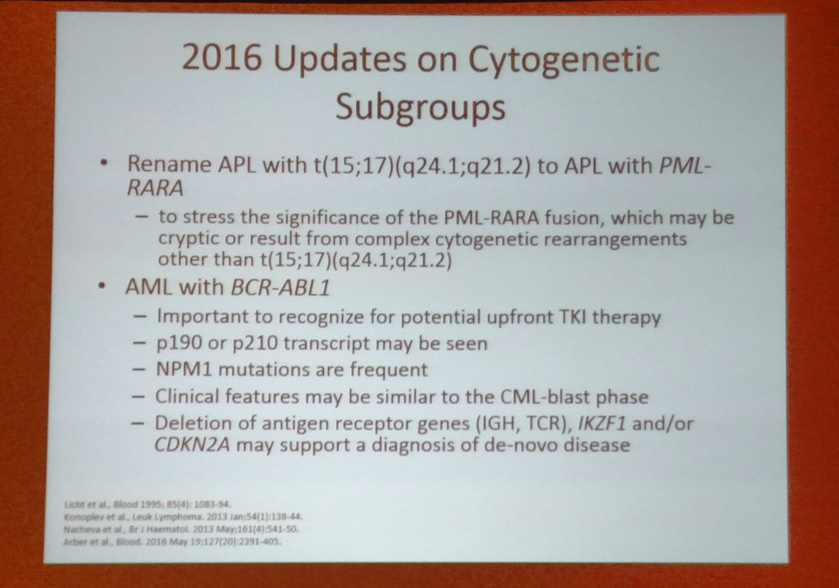 BettyMChung's tweet image. Updates on cytogenetic subgroups in AML #PathLab2016 #hemepath
