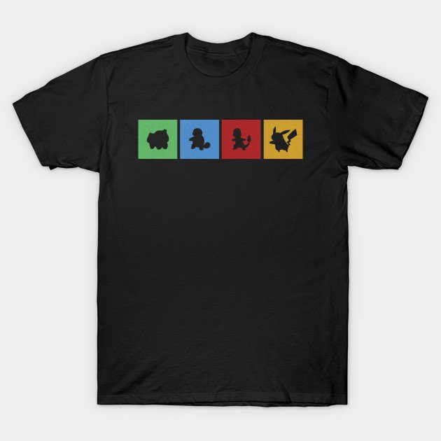 BetaCodexGaming's tweet image. Pokemon Starter Silhouette Shirt on Sale! $14 Only! teepublic.com/t-shirt/683303…