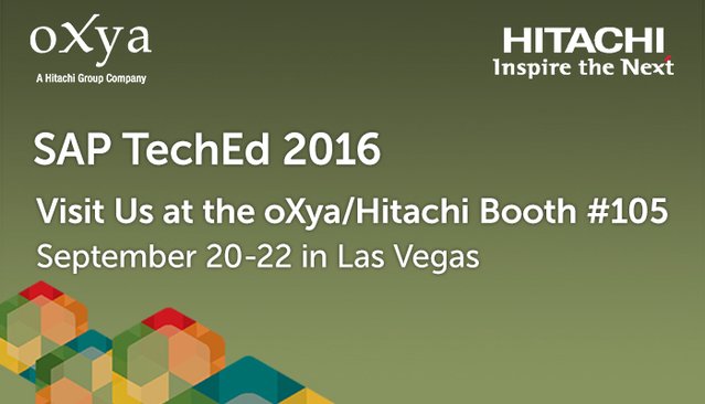 tyillere's tweet photo. Visit #oXya & #HDScorp at #SAP TechEd 2016. #SAPteched https://t.co/1wB2wiwnCS https://t.co/0U7LQdRMKE