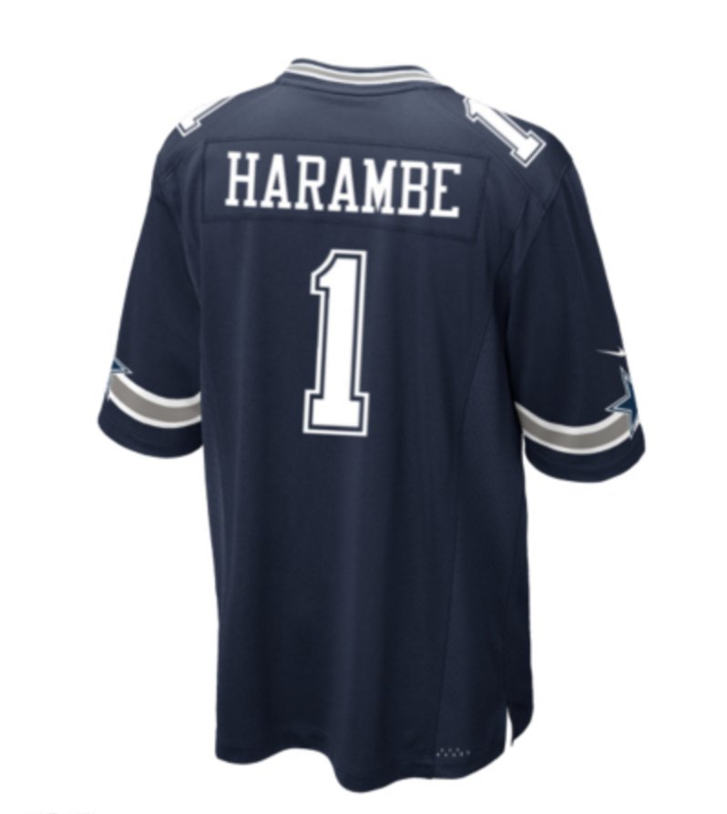 CowboysProShop's tweet photo. "You may now honor Harambe without any restriction." - @NFL

Get your ✭ Harambe jersey here: https://t.co/vhALcc5XFn https://t.co/OsVfQXPJAA