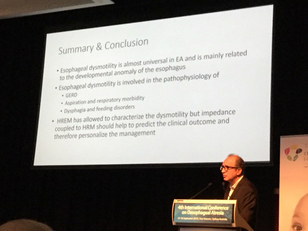 eatfederation's tweet photo. Dysmotility is a predictive factor for complicated GERD + gastric & intestinal metaplasia, says Pr Faure #OASyd2016 https://t.co/KxmqjDRKmi