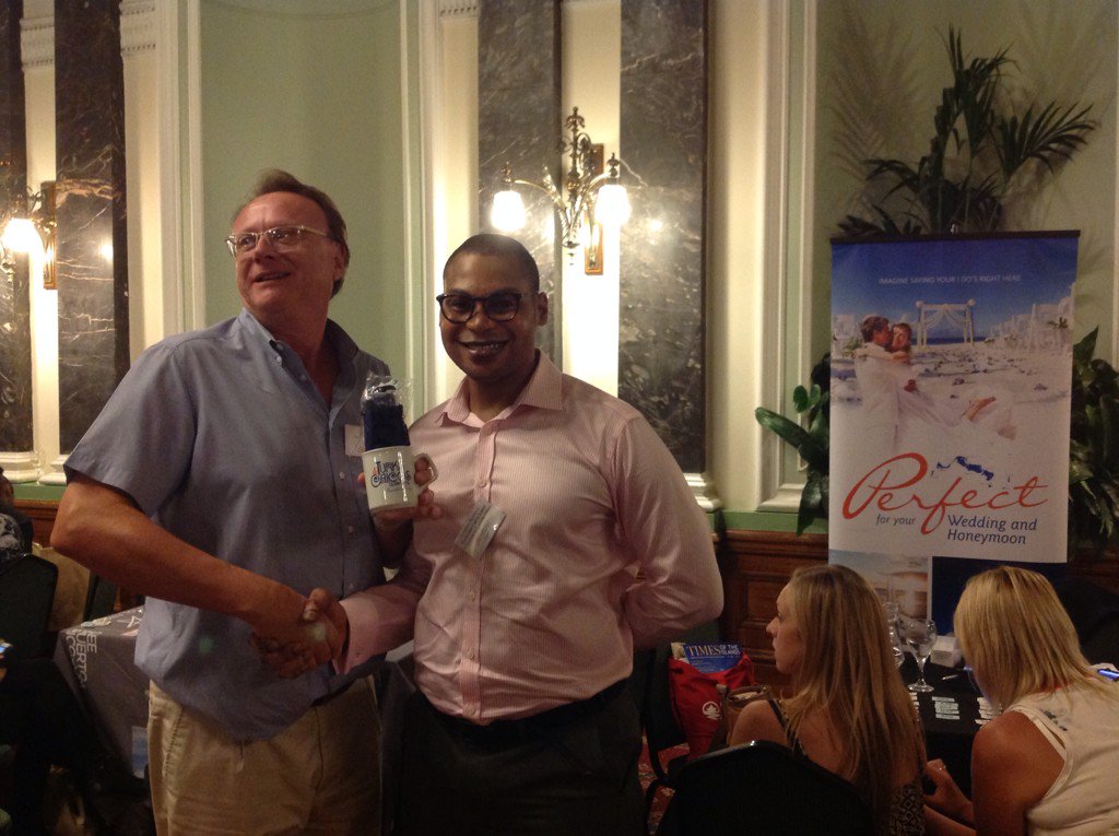 _LoveCaribbean's tweet photo. Congrats to Neil Smith of Your Holiday Booking - winner of @TCITourism mug and other goodies. #ctoroadshowbirm https://t.co/9UKexkRhh3