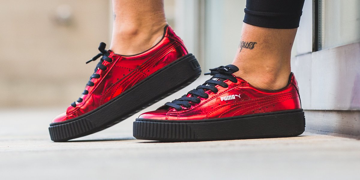 puma basket platform red