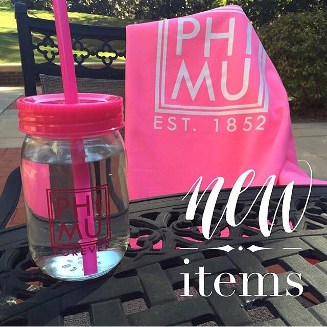 nicolewaks's tweet photo. #tbt to last fall when these #phimu mason jars were new! #carncoll #greek #sorority #branding #drinkware #retail https://t.co/lLz0lj7g0U