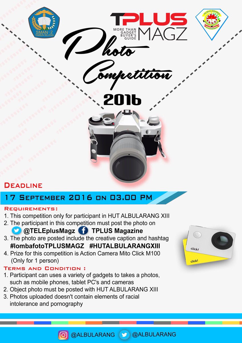 RajanyaEvent's tweet photo. HUT ALBULARANG XIII dan @TELEplusMagz mengadakan kompetisi atau lomba foto!!! #lombafotoTPLUSMAGZ #HUTALBULARANGXIII https://t.co/zUloXwqZJ8