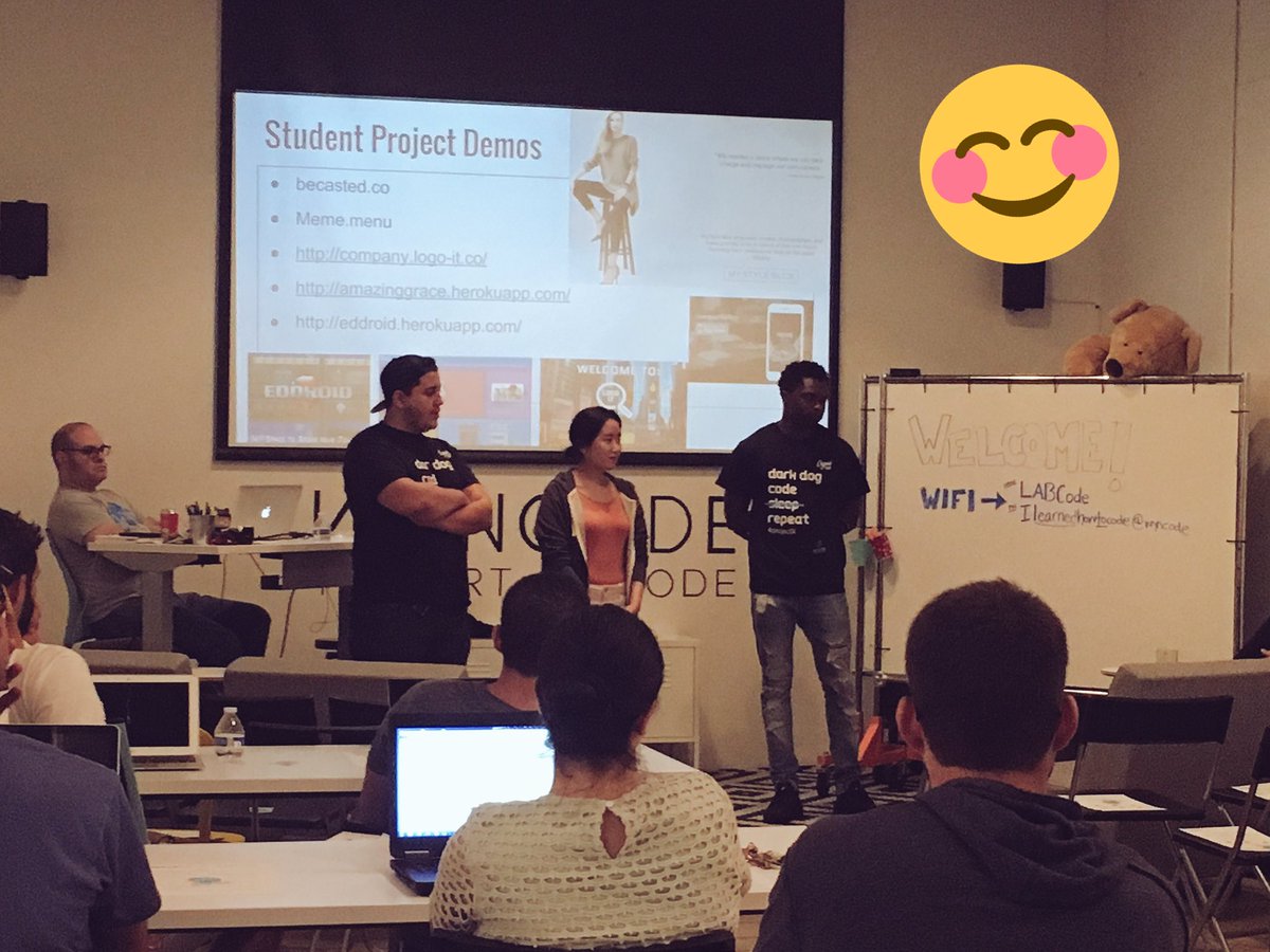 wyncode's tweet photo. alumni speaking to sample class about #Wyncode experience and how they #learnedtocode and what they are doing now! https://t.co/F8acMEzj6T