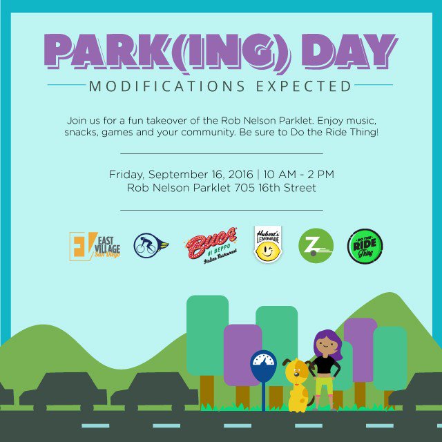 twocravings's tweet photo. Tomorrow is #ParkingDay! Can't wait for this global event! Come visit us in #SanDiego. #ParkingDay2016 #parkingdaysd https://t.co/8uN9pcWFqT