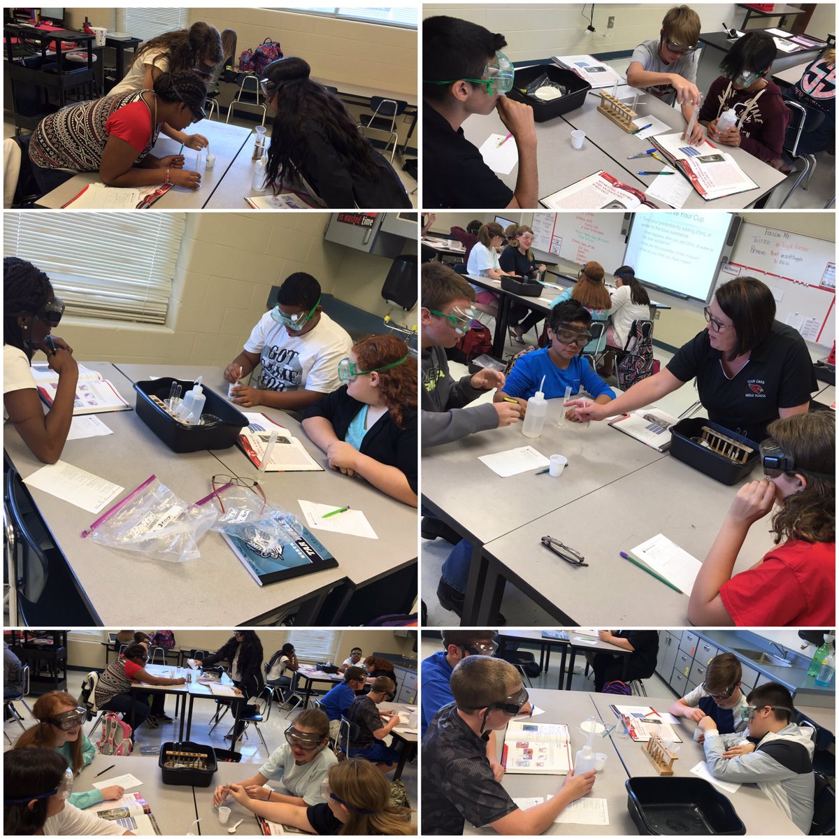 What a fun day in Mrs. Tuggle's class determining soluble and insoluble solutions! #collaboration