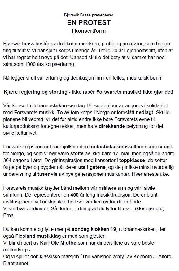 En protest i konsertform. RT gjerne.