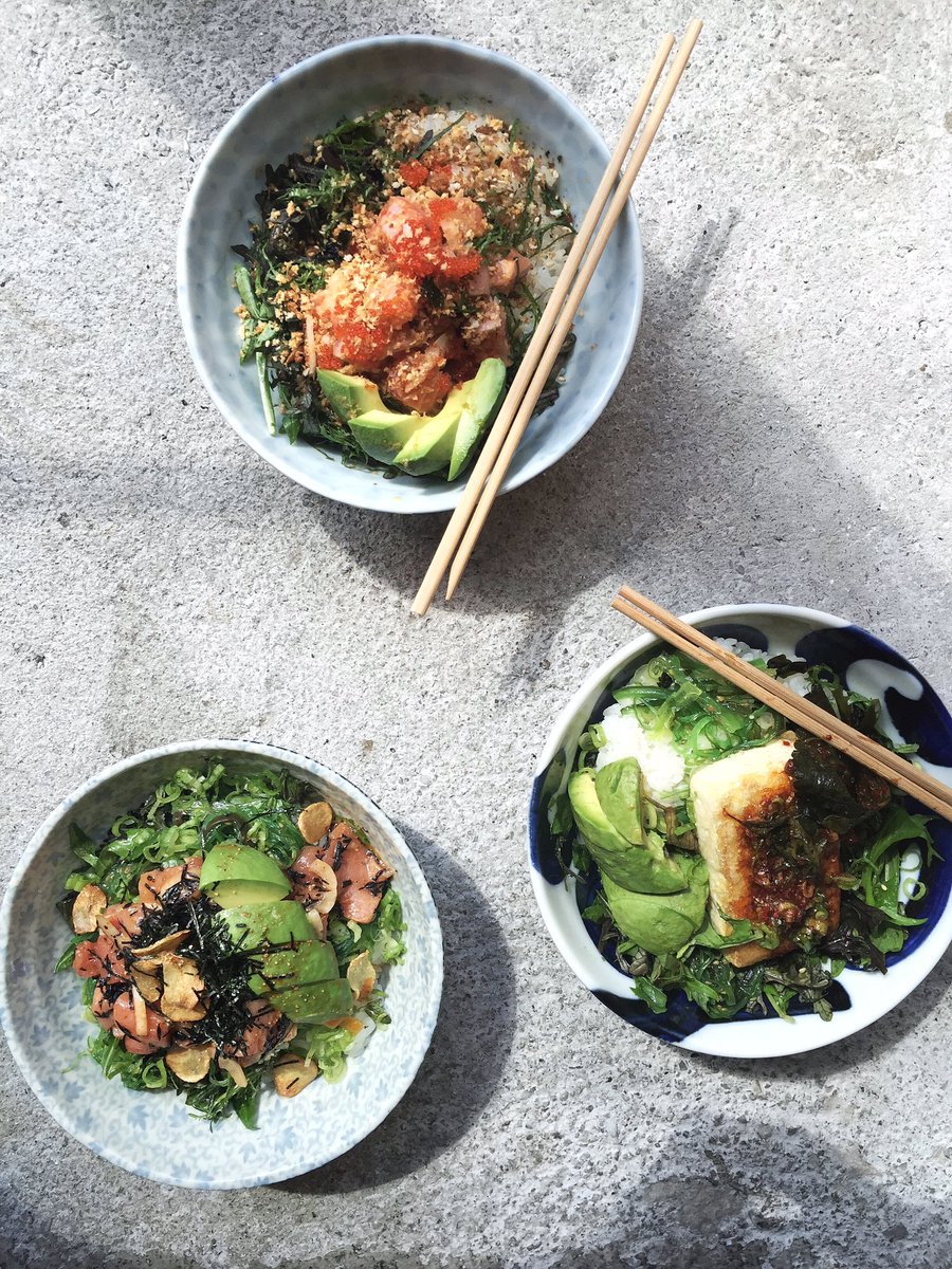 MariselSalazar's tweet photo. All the bowls of 🐟 Chikarashi #pokebowls #poke https://t.co/6XmFRxAHOO