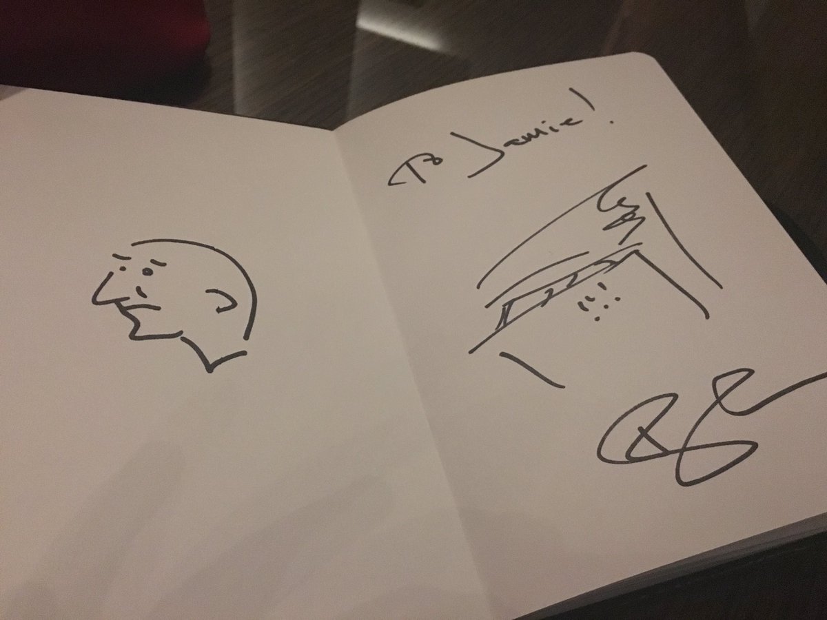 JamieAlana77's tweet photo. @BenFolds  phenomenal show tonight. Could have listened for hours. Oh, and thanks for the bald man art! https://t.co/EzpLugCLea