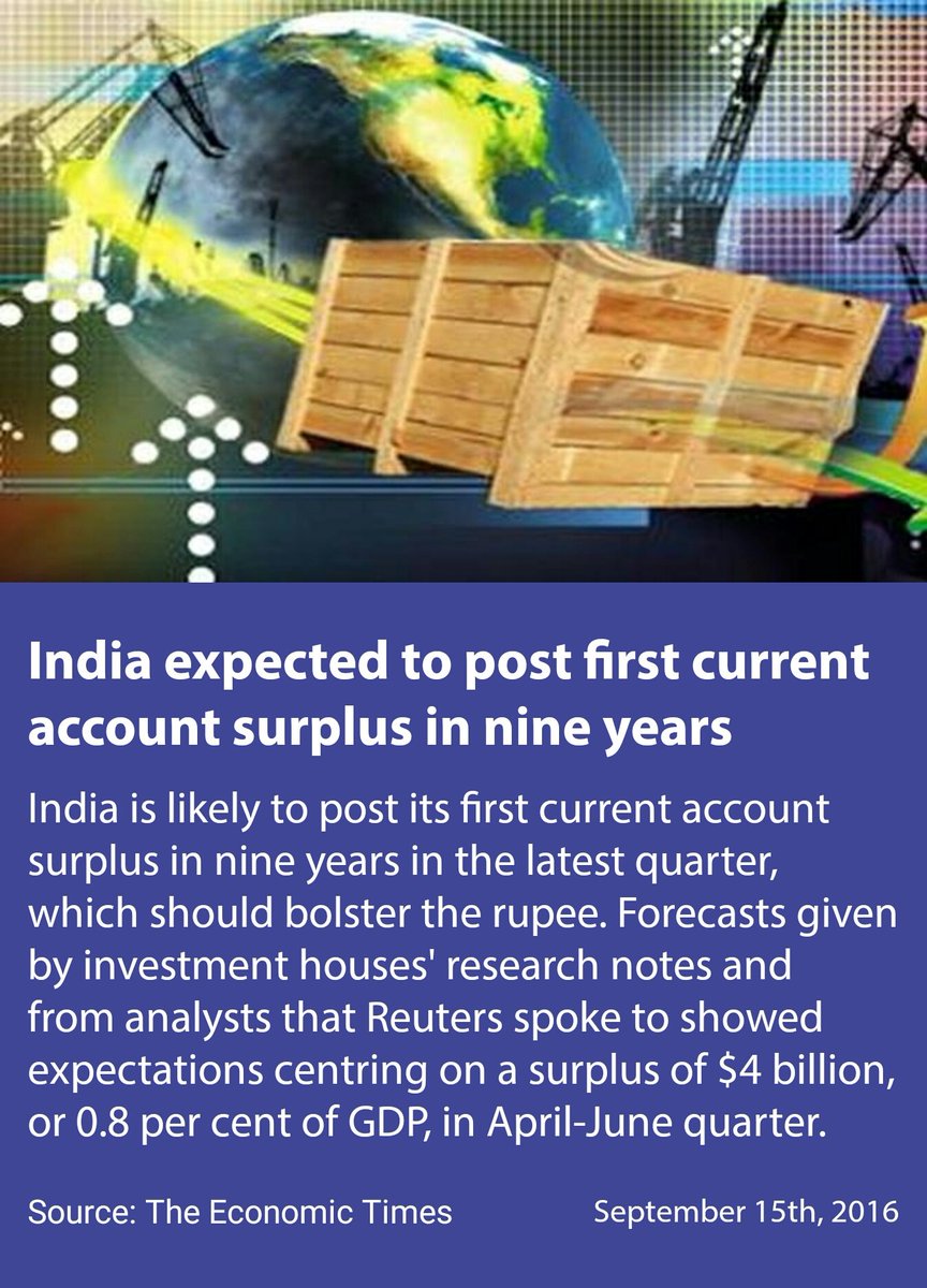mansukhmandviya's tweet photo. India expected to post first current account surplus in nine years
https://t.co/uZ5736jJ0d

via NMApp https://t.co/h2eXCIf18z