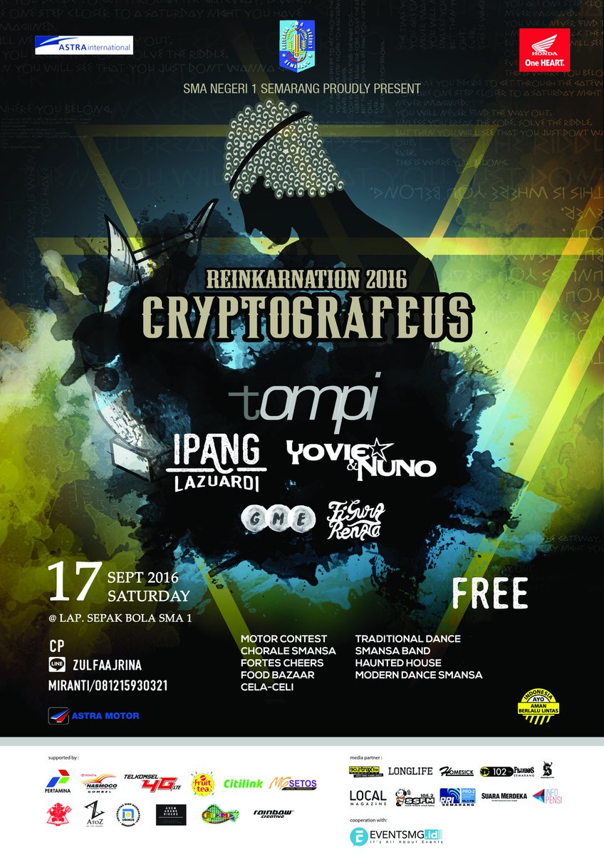 Yuk SobatSS dateng ke pensi SMA Negeri 1 Semarang Reinkarnation 2016 <a href="/reinkarnation16/">sman1reinkarnation16</a>