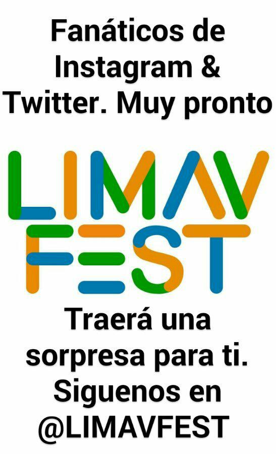 leidysalarconm's tweet photo. MUY PRONTO. Nuestro momento ha llegado @LIMAVFEST #LIMAVFEST2016 #YoSoyLIMAVFEST 🎇🎉🎆🎁🎶🎵🎈 https://t.co/NMzNjmCGD1