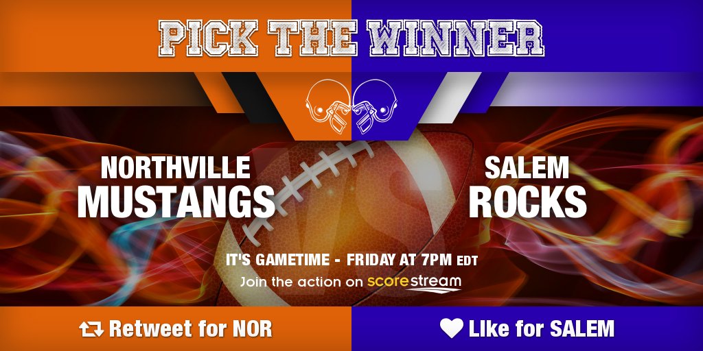 Who wins??
Retweet for Northville (<a href="/NvilleFootball/">Northville Football</a>)
Like for Salem
Get the app 🏈 scorestream.com/app?rId=twg
