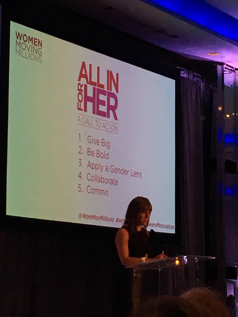 At #WMMSummit @JackiZehner challenges @WomMovMillions to go #AllInForHer #powerofinnovation